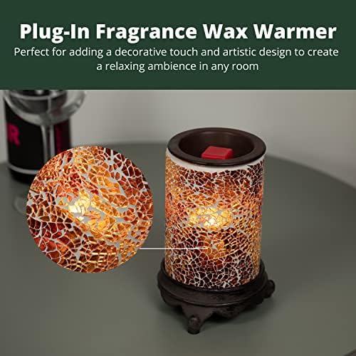 VP Home Wall Plug-in Wax Warmer - Mosaic Glass Amber Light Fragrance Diffuser