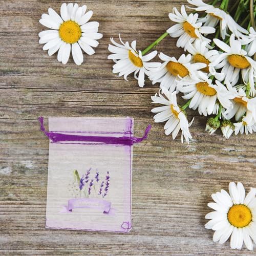 LOGOFUN 20pcs Lavender Sachet Pouches for DIY Crafts Wedding Party Supplies Purple