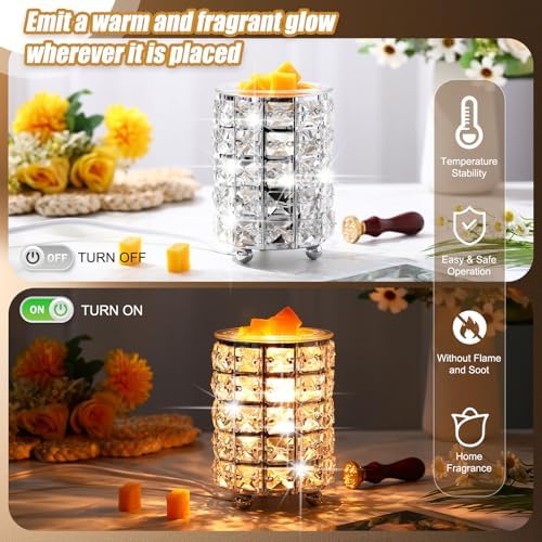 2 Pcs Crystal Wax Melt Warmer for Home Decor