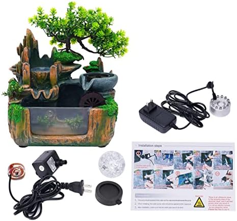 Vintoro Tabletop Fountain with LED Lights and Rockery
