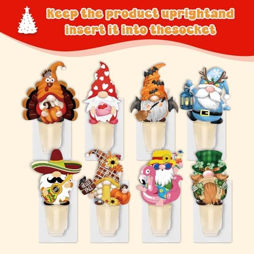 13 Pcs Gnome Fragrance Plug In with Night Light