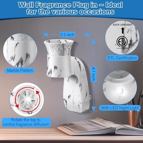 4 Pcs Wall Fragrance Plug with Night Light