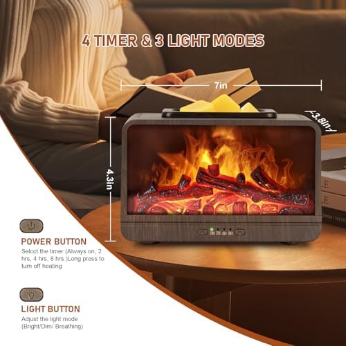 Electric Fireplace Wax Melt Warmer with 4 Timer Auto Shut Off