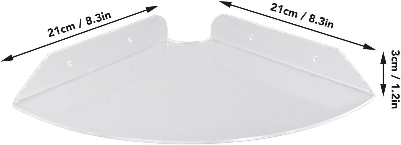 Locadence 2Pcs Floating Corner Shelves Transparent Acrylic
