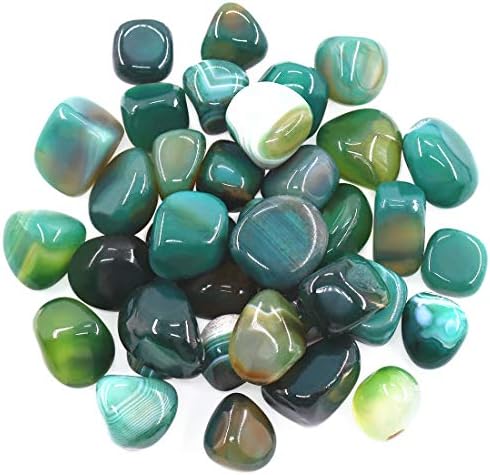 Hilitchi Green Agate Tumbled Stones 1lb Bag