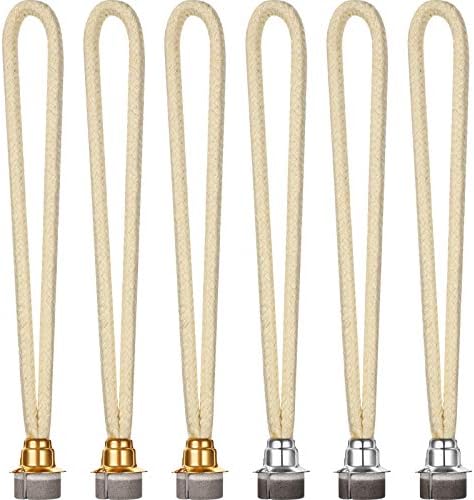 Maitys 6-Piece Oil Lamp Wick Set for Aromatherapy Silver and Gold