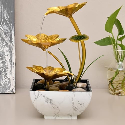 White Tabletop Fountain for Home Decor and Financial Attraction