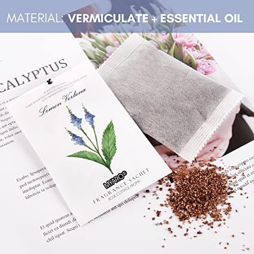 MYARO 12 Pack Lemon Verbena Scented Sachets for Closets and Drawers