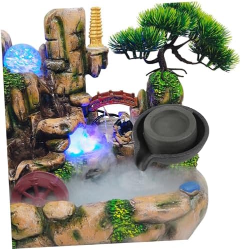Compact Tabletop Water Fountain with Rotating Mill Design