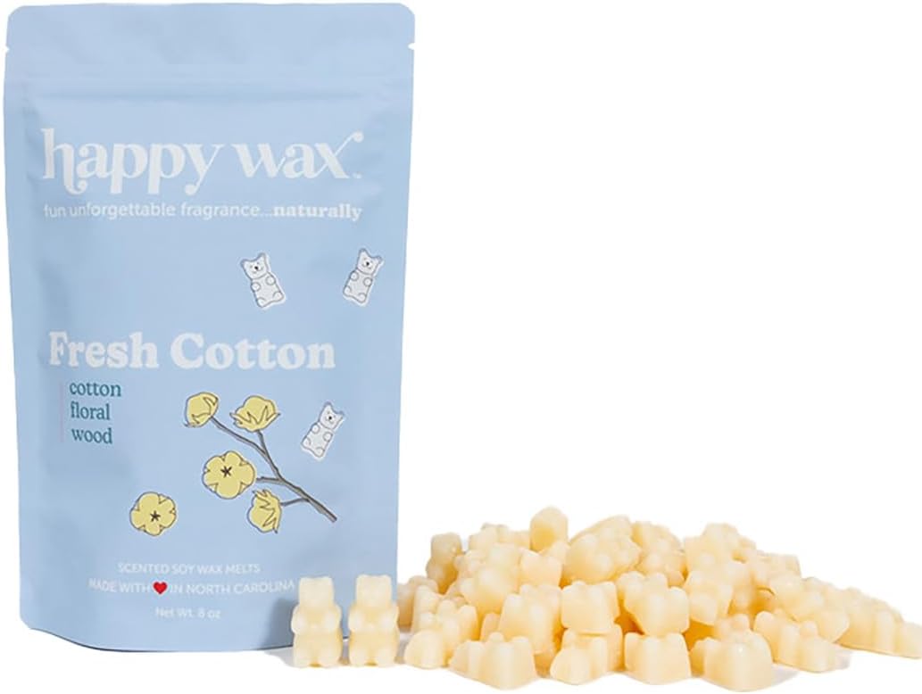 Happy Wax Fresh Cotton Scented Bear Wax Melts - 8 oz Pouch