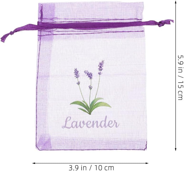 LOGOFUN 20PCS Lavender Sachet Drawstring Bags - Dark Purple
