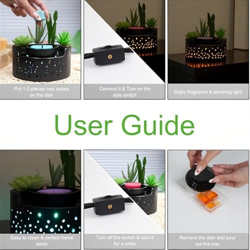 Ceramic Wax Melt Warmer 4-in-1 with LED Light