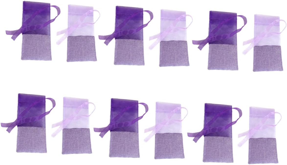 24pcs Lavender Flower Design Gauze Sachets Empty Bags for Home Use