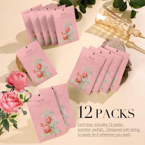 Rose Scented Sachet Bags 12 Pack Closet Freshener