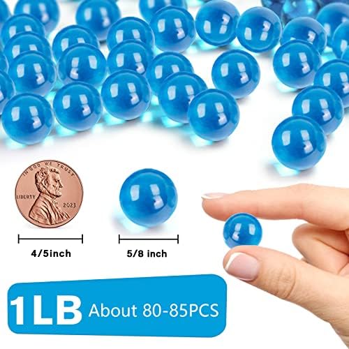 FUTUREPLUSX Light Blue Glass Marbles 1LB Vase Fillers
