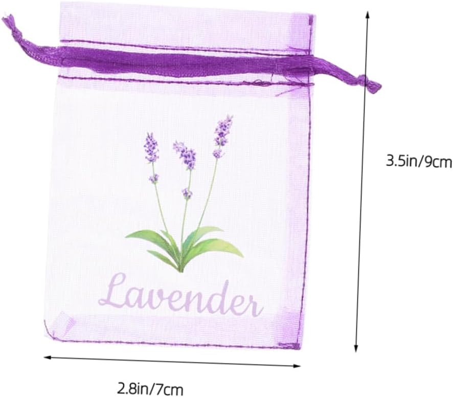 50pcs Lavender Tea Bags Storage Drawstring Pouches for Spices