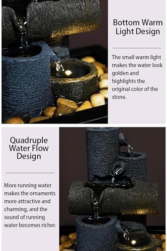 Tabletop Fountain with Waterfall and LED Lights