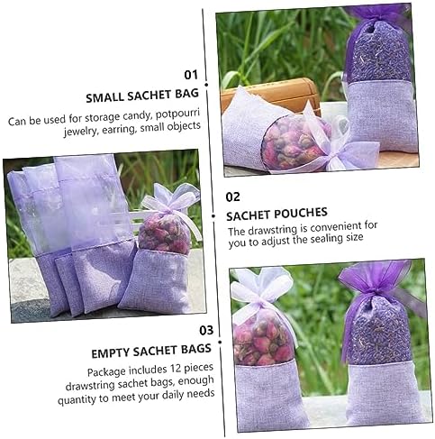 Ipetboom 12Pcs Small Drawstring Gauze Storage Pouches for Spices and Aromatics