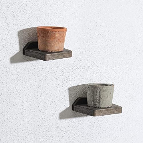 Freezing Point 5 Inch Floating Wall Shelves Set of 2 Natural Wood