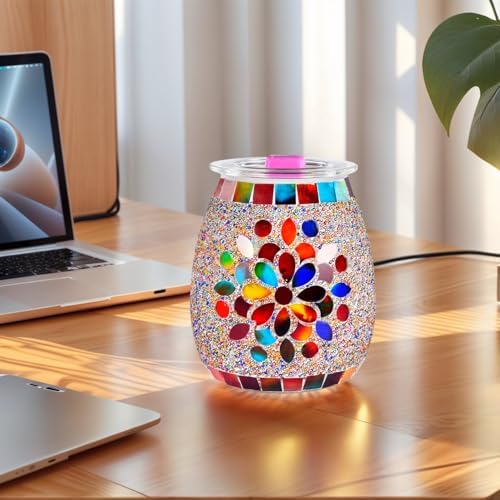 Dicimi Mosaic Glass Electric Wax Melts Warmer - Petal Design