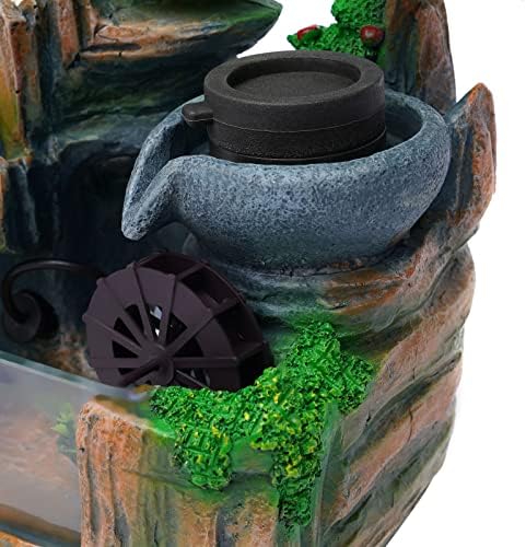 Vintoro Tabletop Fountain with LED Lights and Rockery
