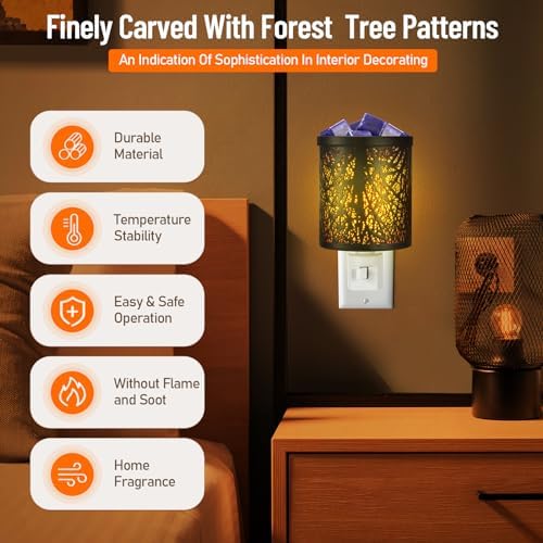 Tujoe 4 Pack Wall Plug Wax Melt Warmer with Metal Burner