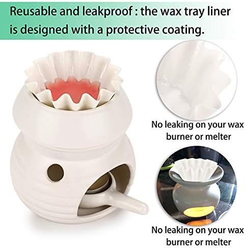 JUXYES 100 Reusable Wax Melt Liners Tray
