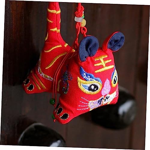 1pc Delicate Embroidered Tiger Design Sachet Container