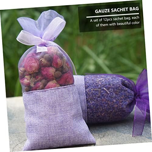 Ipetboom 12Pcs Small Drawstring Gauze Storage Pouches for Spices and Aromatics