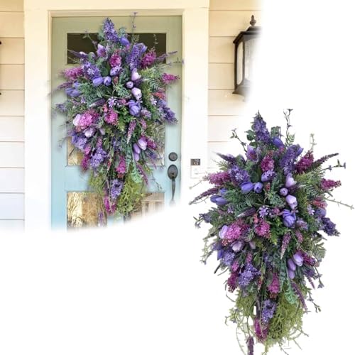 18 Spring Teardrop Swag Floral Wreath for Front Door
