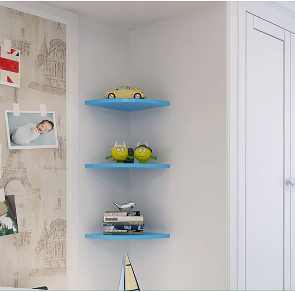 Set of 3 MDF Corner Floating Wall Shelves
