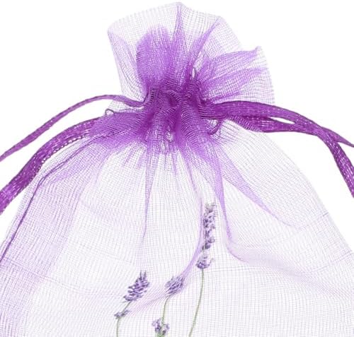 LOGOFUN 20PCS Lavender Sachet Drawstring Bags - Dark Purple