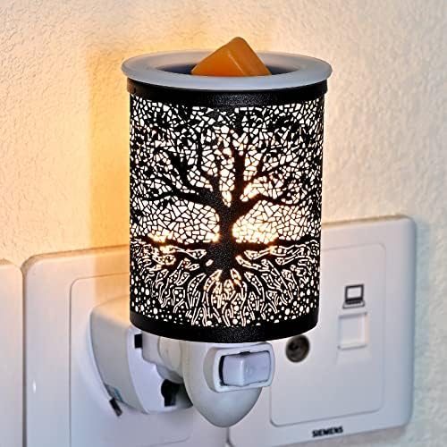 ASAWASA Metal Wall-Plug Wax Warmer with Night Light Function