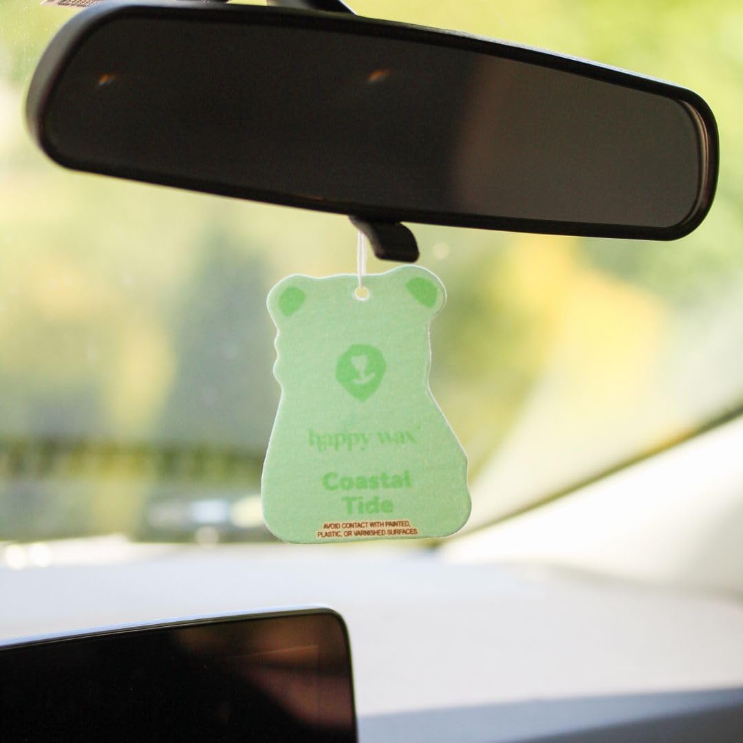 Happy Wax Coastal Tide Hanging Car Cub Air Fresheners 4 Ct
