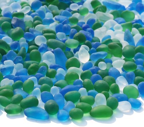 Sea Glass Stones 29LB Green Mixed Frosted Pebbles