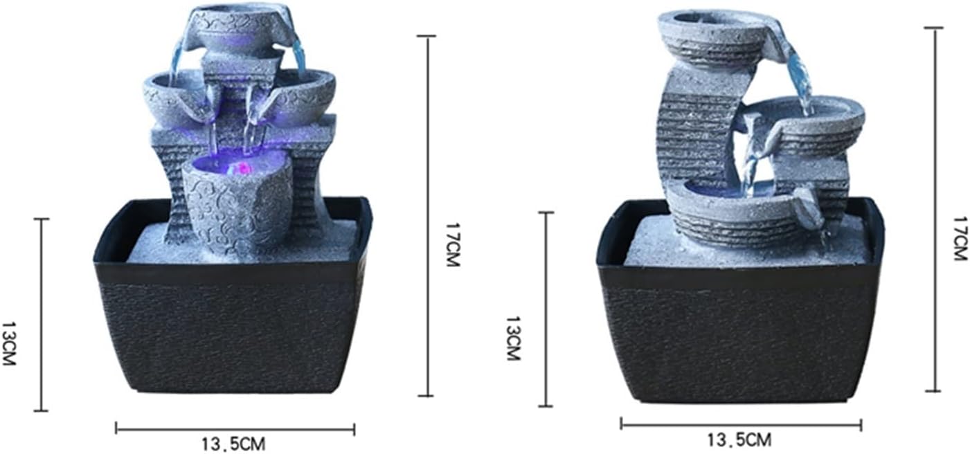 Water Fountains Indoor Fountain Resin Rock Three-Layer Flowing Water Desktop Fountain