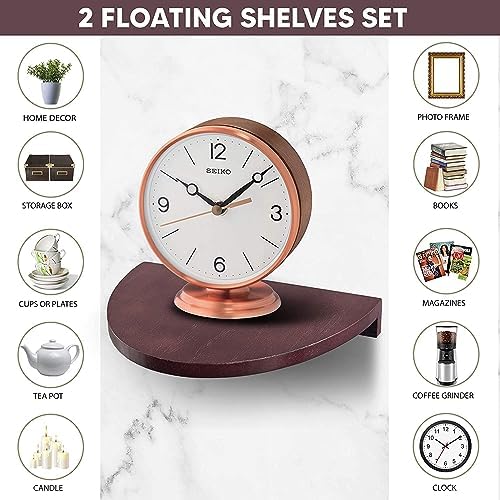 2 Pack Rustic Floating Wall Shelves for Home Decor