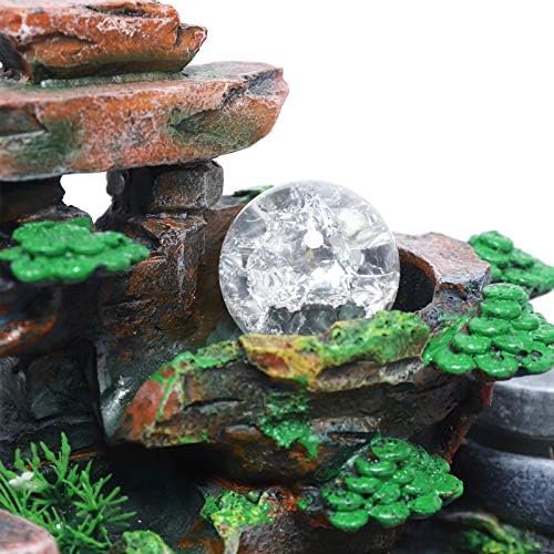 KONGKUNI Tabletop Waterfall Fountain with LED Light and Pump