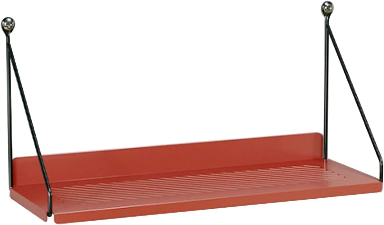Red Decorative Metal Floating Wall Shelf