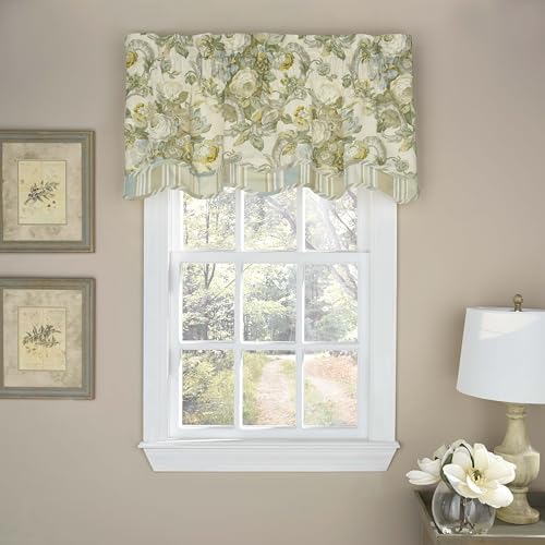 Waverly Spring Bling Floral Rod Pocket Valance 52x18 Platinum