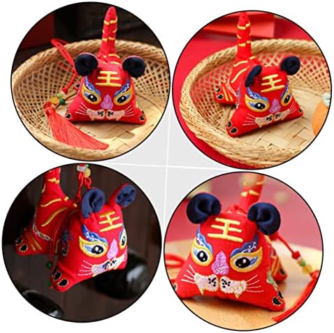1pc Delicate Embroidered Tiger Design Sachet Container