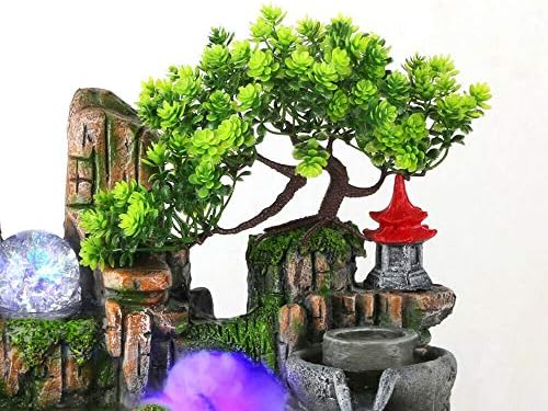 Tabletop Fountain with LED Light for Desk Home Office Bedroom Relaxation