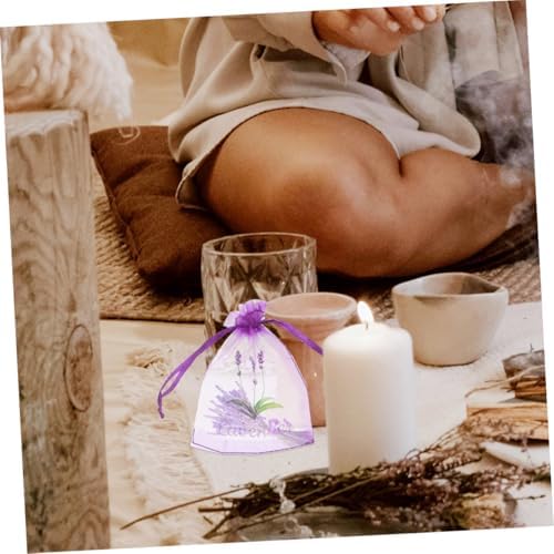 Cabilock 50pcs Empty Lavender Sachet Bags Mesh Drawstring Pouches