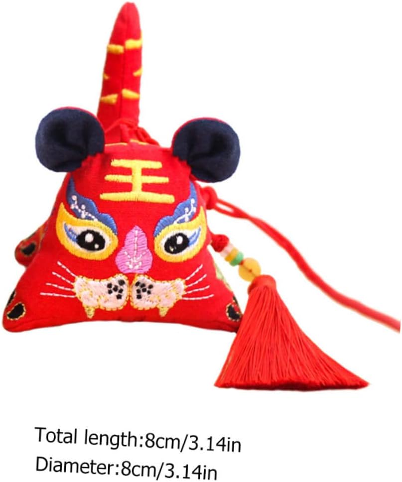 1pc Delicate Embroidered Tiger Design Sachet Container