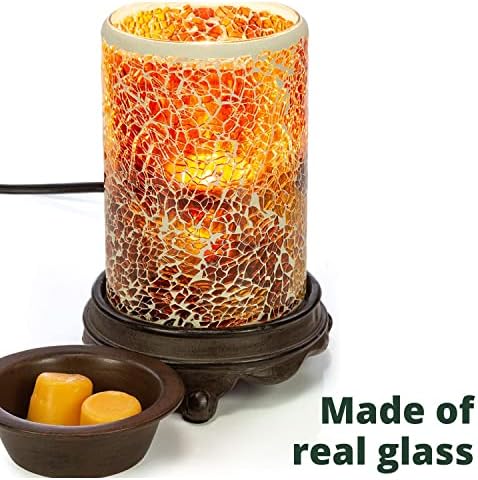 VP Home Wall Plug-in Wax Warmer - Mosaic Glass Amber Light Fragrance Diffuser