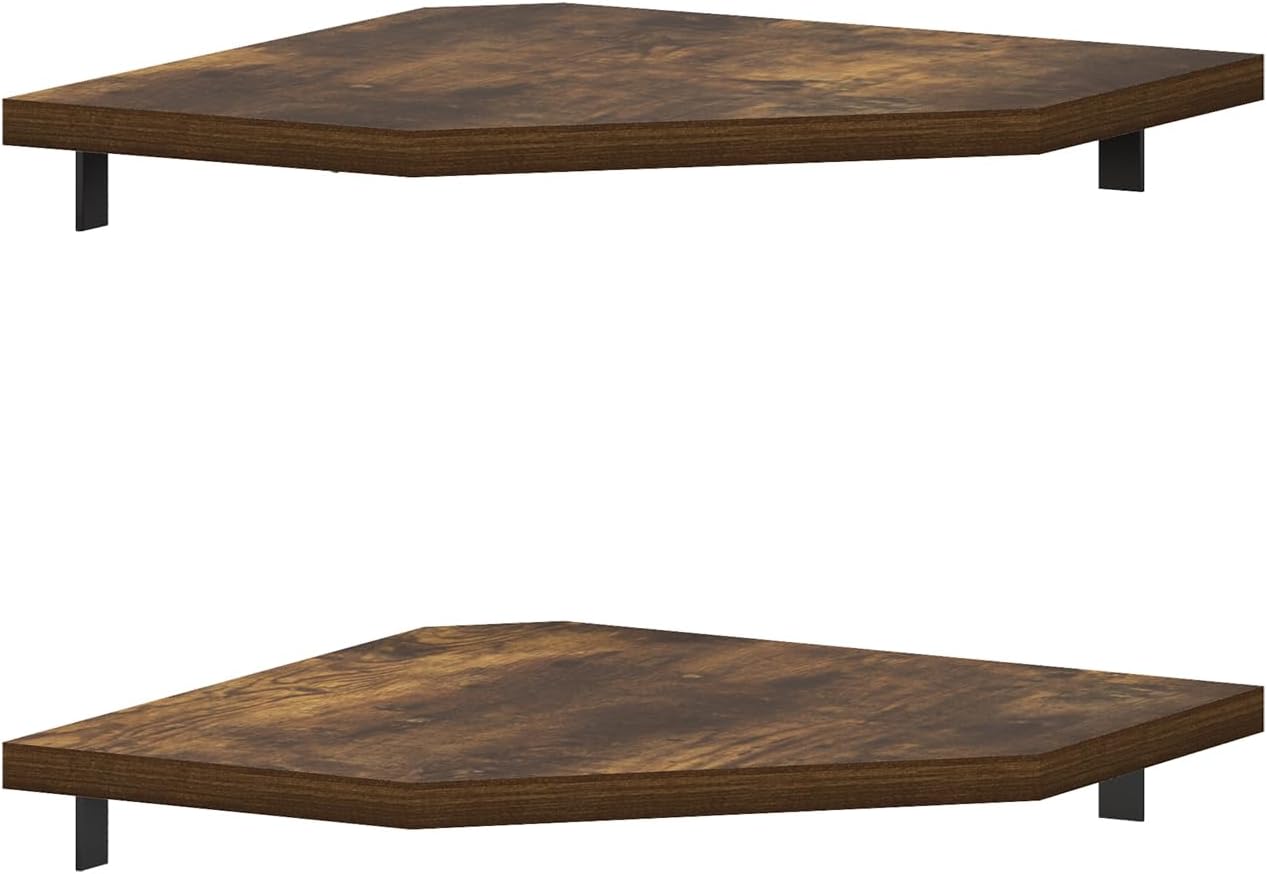 Furinno Rossi Hexagon Corner Floating Shelves Set of 2