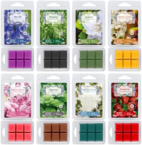 8 Natural Soy Wax Fire-Free Aromatherapy Cubes Gift Box
