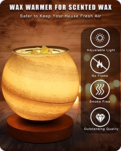 Dimmable Candle Wax Warmer with 2 Light Bulbs for Scented Melts