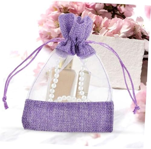 10pcs DIY Scented Lavender Sachet Bags with Drawstring Closure for Home Use