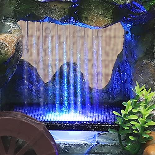 Desktop Water Fountain with LED Light Indoor Rockery Decor